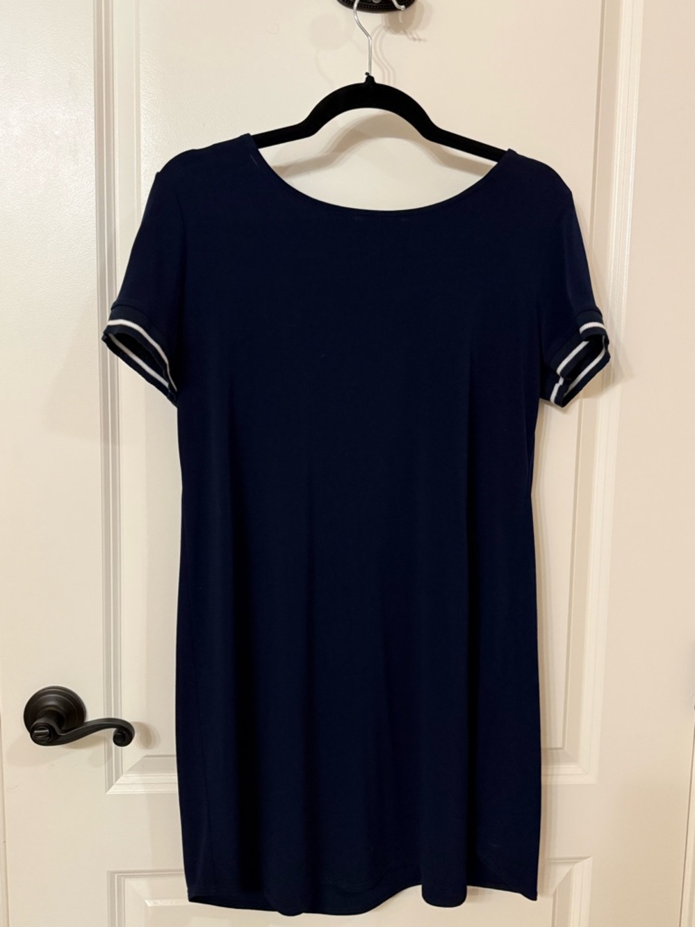 Tash + Sophie Navy Short-Sleeve Shift Dress.  Size 10P
